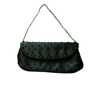 La Sera by Franchi Womens Purse Black vintage inspired beaded clutch